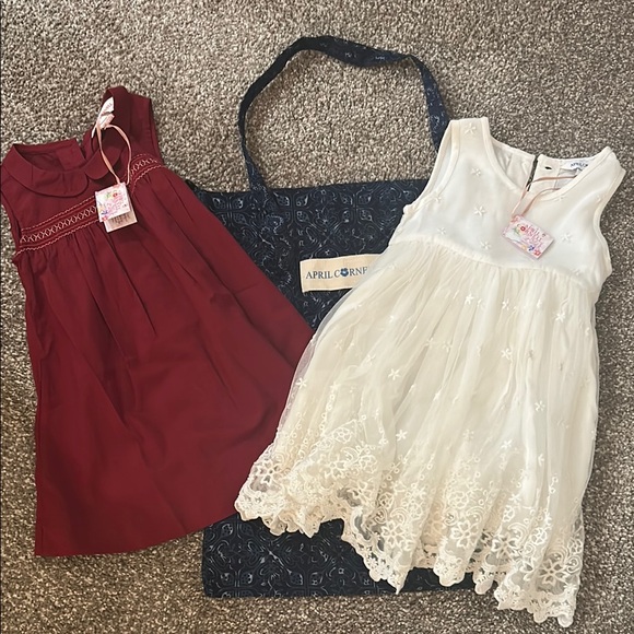 April Cornell Other - April Cornell ,Elegant Kids Dress Set - White and Red